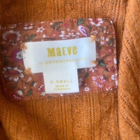 ** Maeve Anthropologie size mustard long sleeve light weight faux wrap top XS - Picture 8 of 9